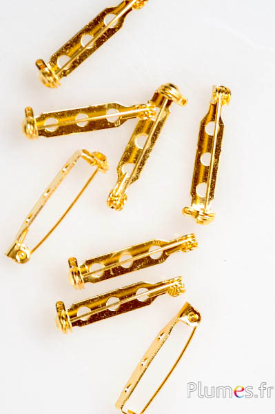 Attaches de broches - 25 mm x 5 mm, 3 trous - doré